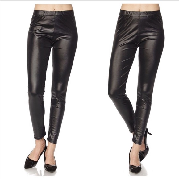 Black faux leather leggings - Picture 7 of 7